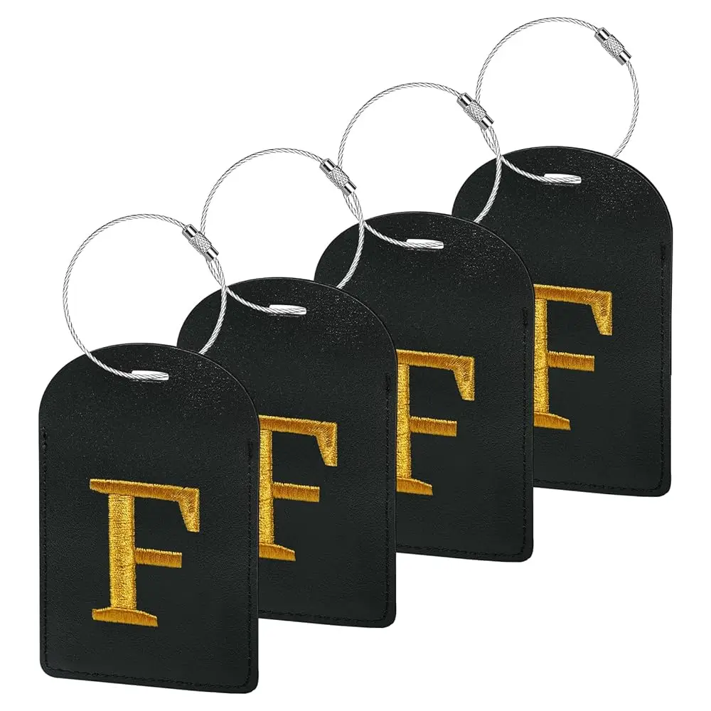 

Free Shipping4 Pack Initial Luggage Tags TSA Approved Letter Luggage Tag for Suitcases, Embroidered Monogrammed Travel Bag Tags
