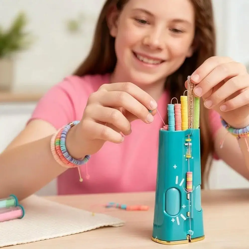 New PVC Click Bracelet Maker Kit Handmade Beaded DIY Charm Bracelet Kit Easy Click with Beads Jewelry Making Kit Girls