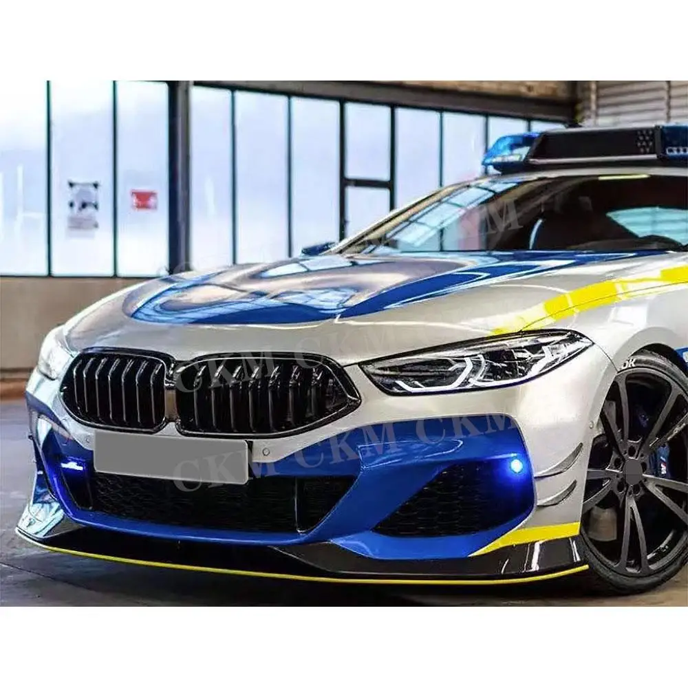 CKMUUER ألياف الكربون الجبهة حافة مصد السيارة الذقن الجانب الخائن المئزر لسيارات BMW 8 Series G14 G15 G16 M Sport 2019-2022 FRP اكسسوارات #5