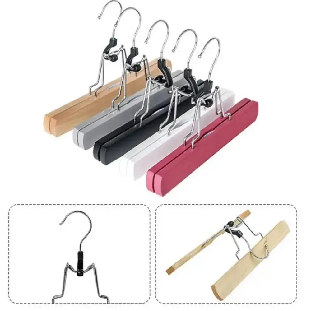 4 Stück Rockbügel aus massivem Holz, rutschfeste Clips für Hanfu Horse Face Rock, Kinderkleidung, Perückenhalter – Detail 4