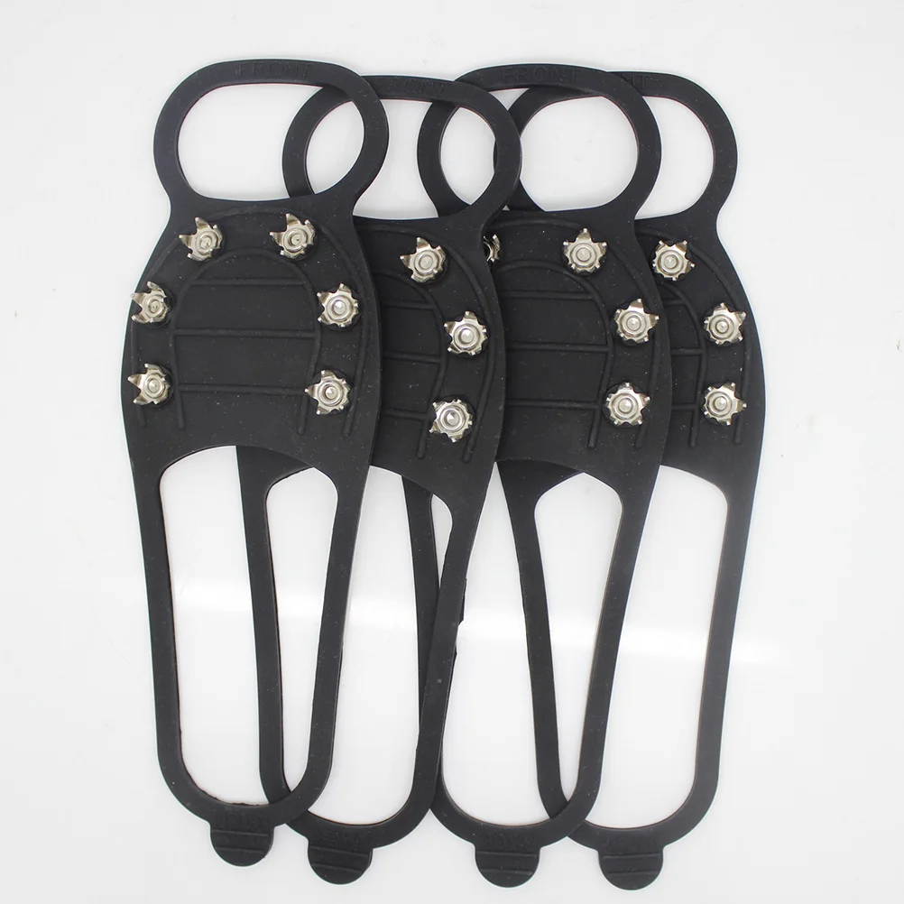 

Crampons Ice Cleat Spikes 6 Teeth Non Slip Silicone Snow Grips for Hiking Climbing Walking Driveway Mountaineering Ice Fishing