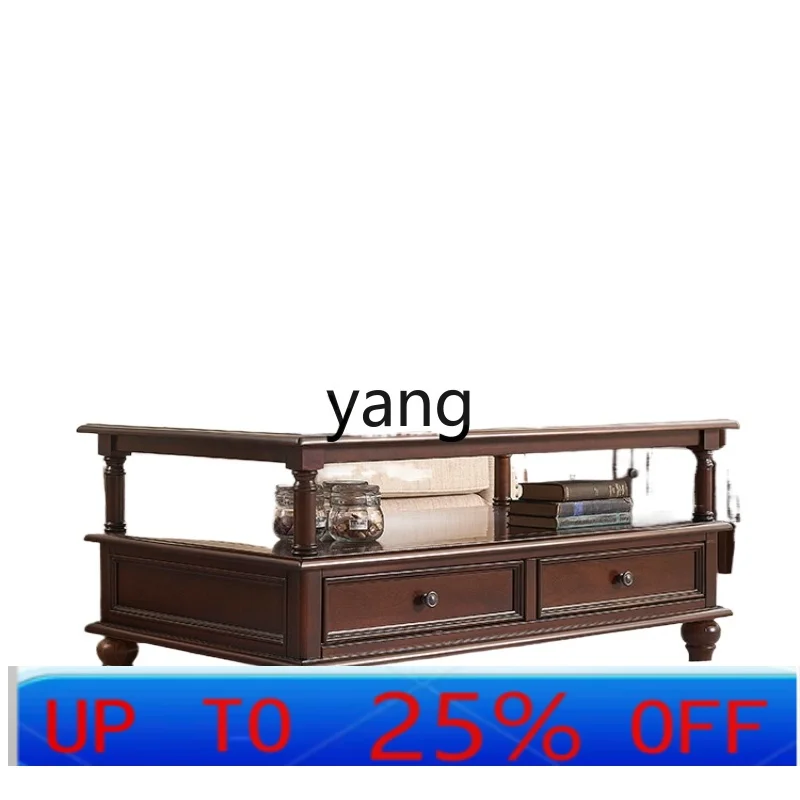 

LTT retro solid wood coffee table living room home simple living room tea table