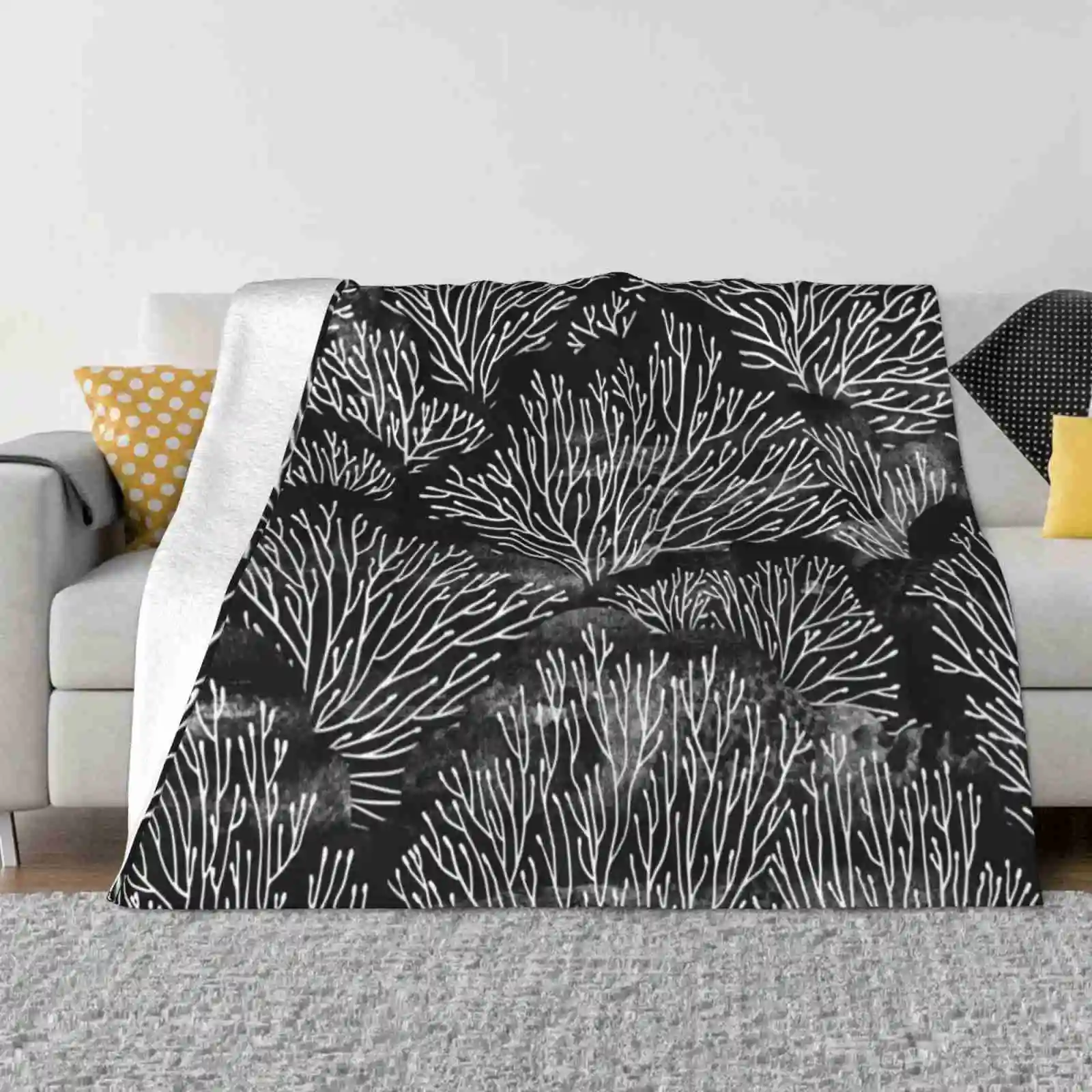 The Reef Hot Sale Printing High Qiality Warm Flannel Blanket Coral Reef Underwater Sea Waves Nature Environment Plants Biology