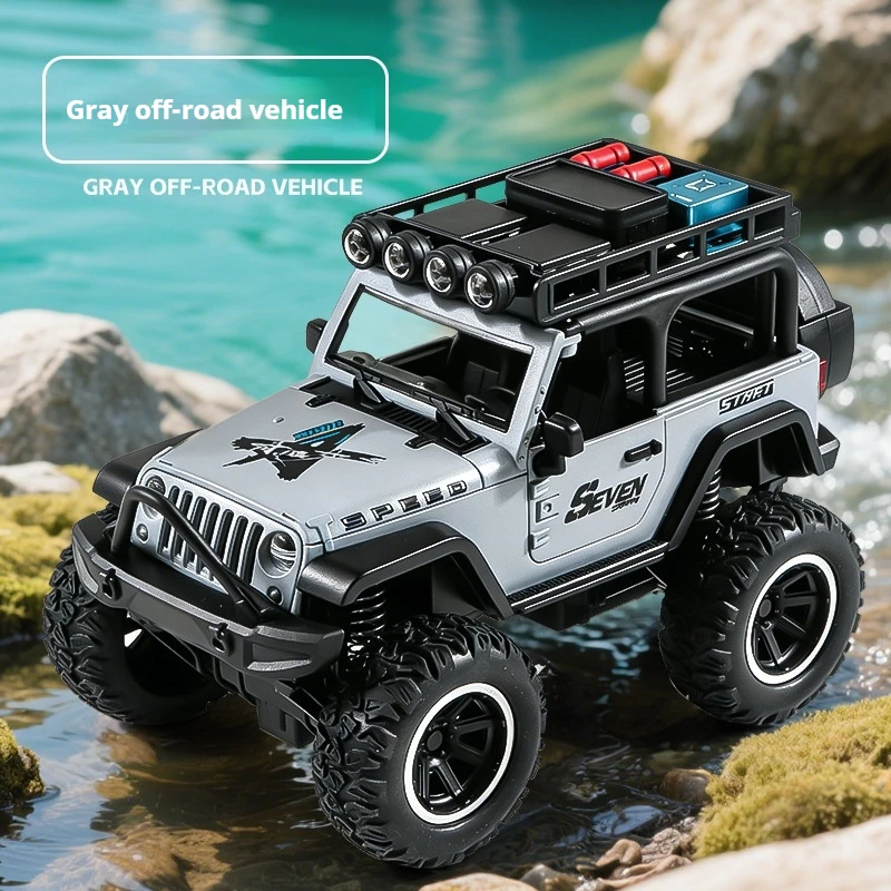 1:24 Simulation Off-Road Jeep Model, Big Wheel Inertia Toy Car with Sound Light, Openable Doors, Kids Vehicle Toy Gift for Boys