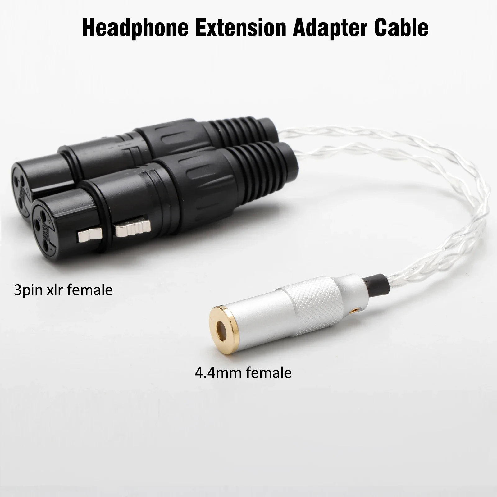 HiFi 6.35mm/4pin xlr 3pin xlr ~ 4.4mm 여성 7N OCC 실버 도금 오디오 어댑터 케이블 단결정 구리 와이어