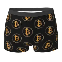 Boxer Underpants Shorts Bitcoin Cryptocurrency Panties Men's Comfortable Underwear for Homme Man Boyfriend Gifts