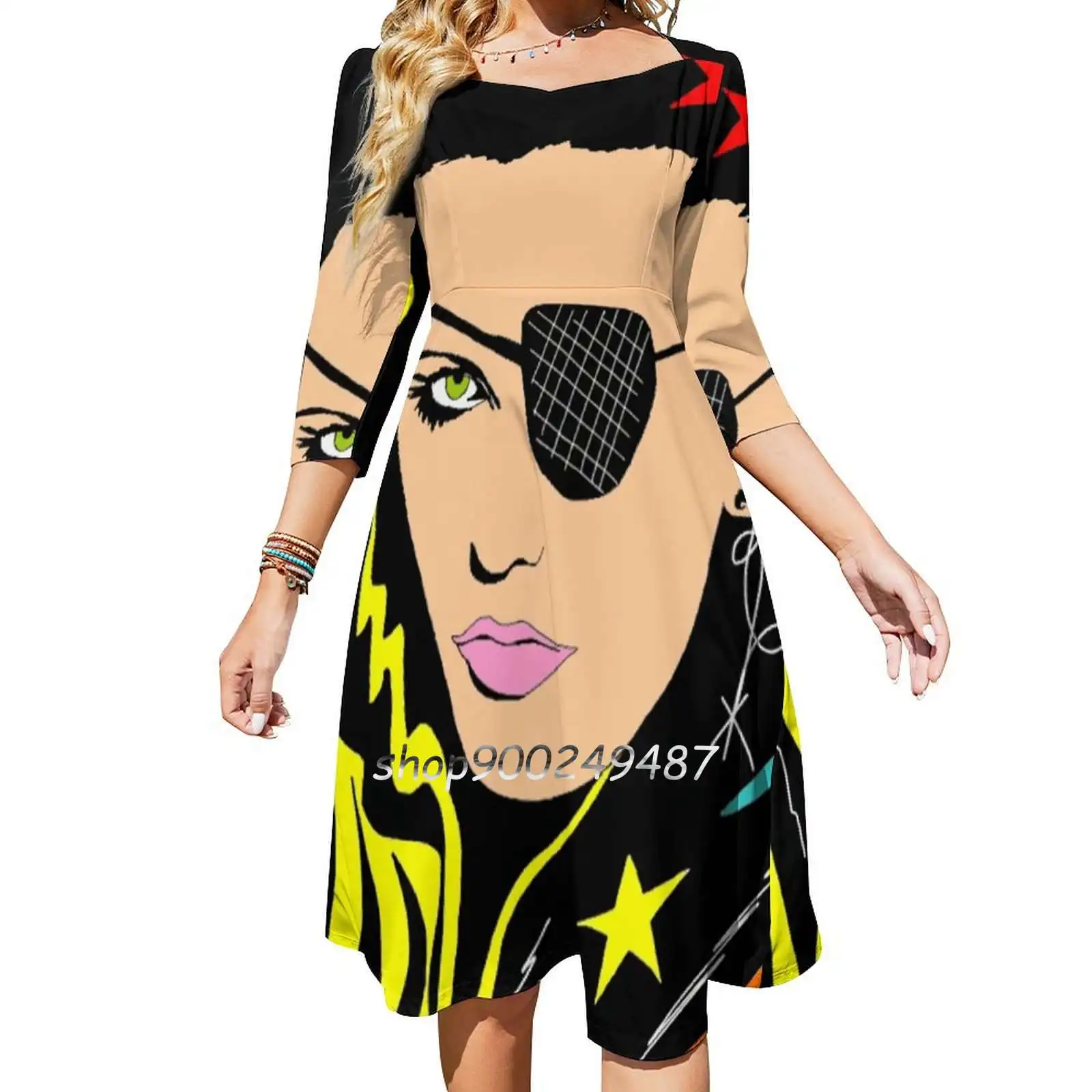 Pete 80 Dresses For Women A-Line Korea Style Slim Long Sleeve Dress Art Artwork Design Young 80S Music Pop Icon Star Peteburns