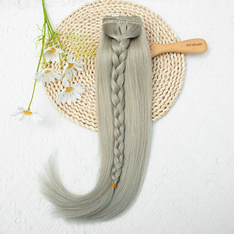 Clip d'argento personalizzata nei capelli Clip bionda nelle estensioni estensioni dei capelli umani estensioni Clip-on capelli veri capelli naturali 14-24 pollici