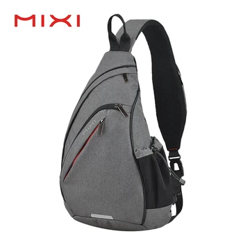 Mixi Patent Ontwerp Mannen Mode Rugzak Een Schouder Sling Bag Crossbody Schooltas 600D Polyester Dichte Canvas Waterdicht