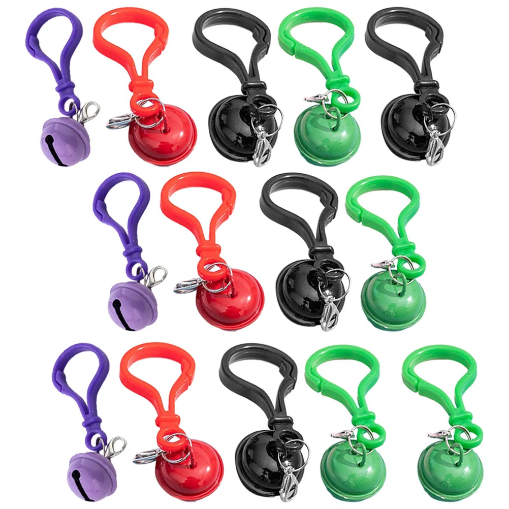 

20pcs Keychains Plastic Bell Keyholder Deep Purple Green Red Black 5 Each Backpack Clips Decorative Chains Accessories