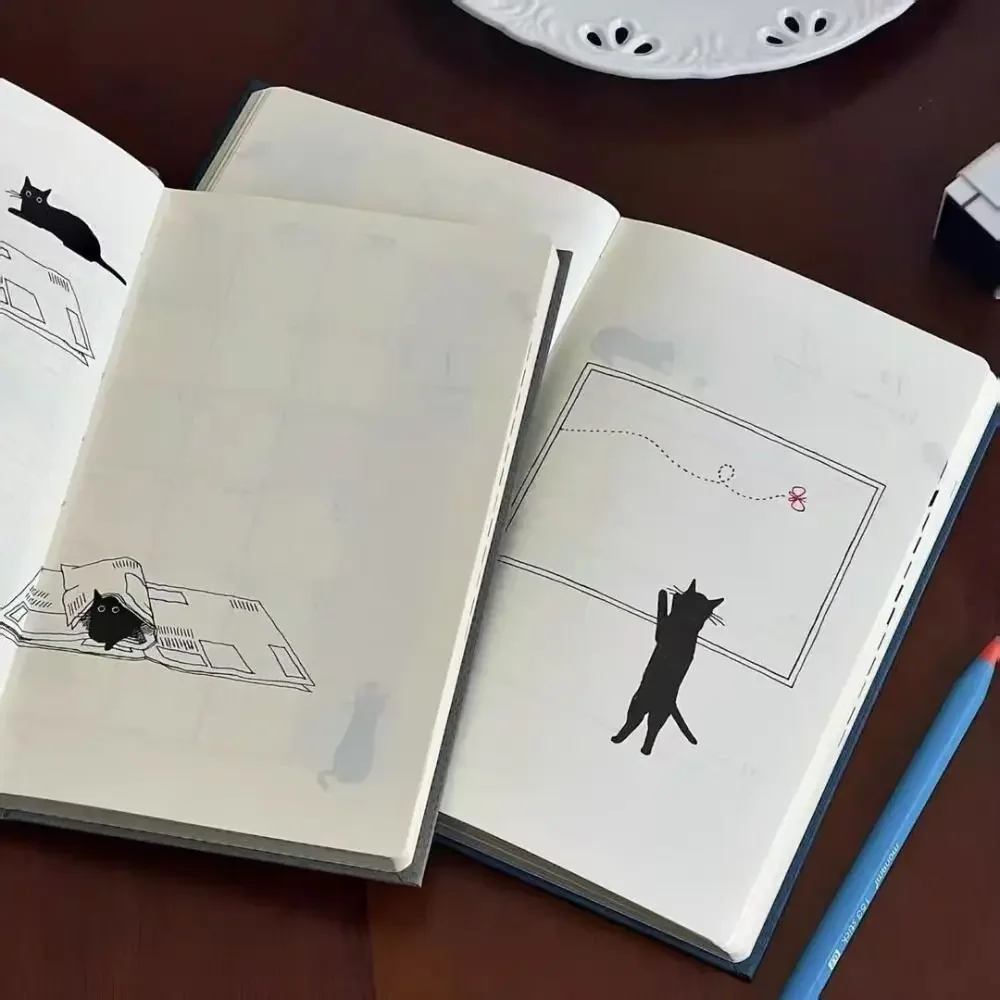 Simpatico gattino Illustrazione B5 Notebook 2026 Agenda Libro Guscio rigido Agenda giornaliera Blocco note Lista delle cose da fare Blocco note per l'ufficio scolastico