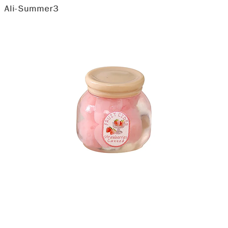 2 قطعة دمية محاكاة حلوى الفاكهة المعلبة المربى نموذج مصغرة المطبخ الديكور دمى اكسسوارات المنزل لعبة