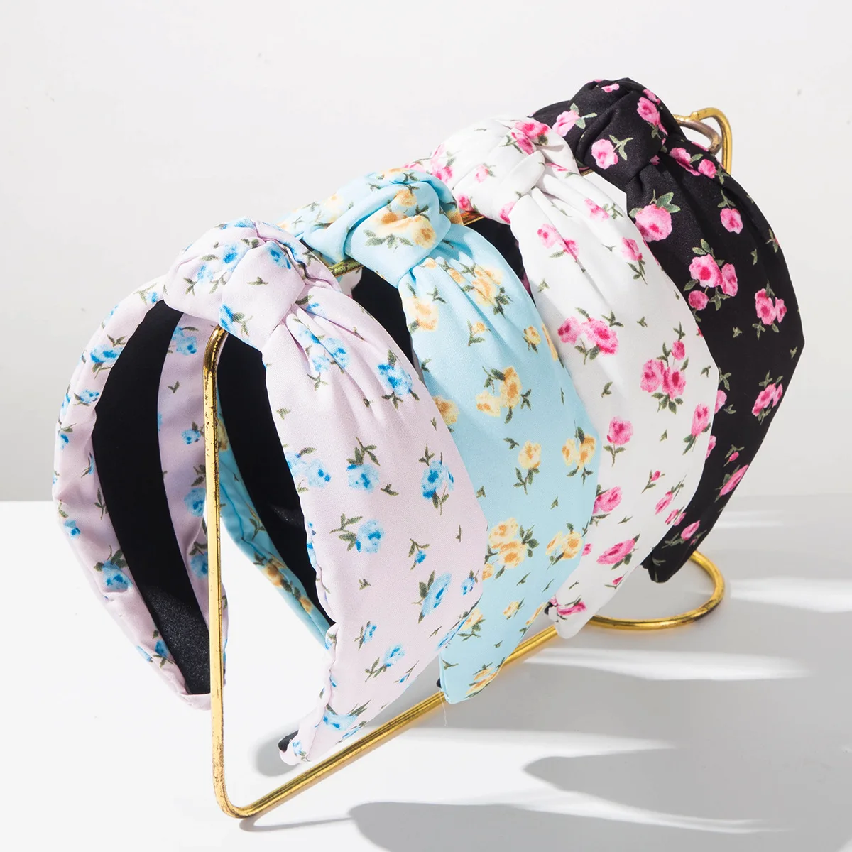 Diadema con nudo floral en colores pastel, accesorio para el cabello de estilo dulce para chicas, para vacaciones en la playa o salidas diarias, aro para el cabello elegante
