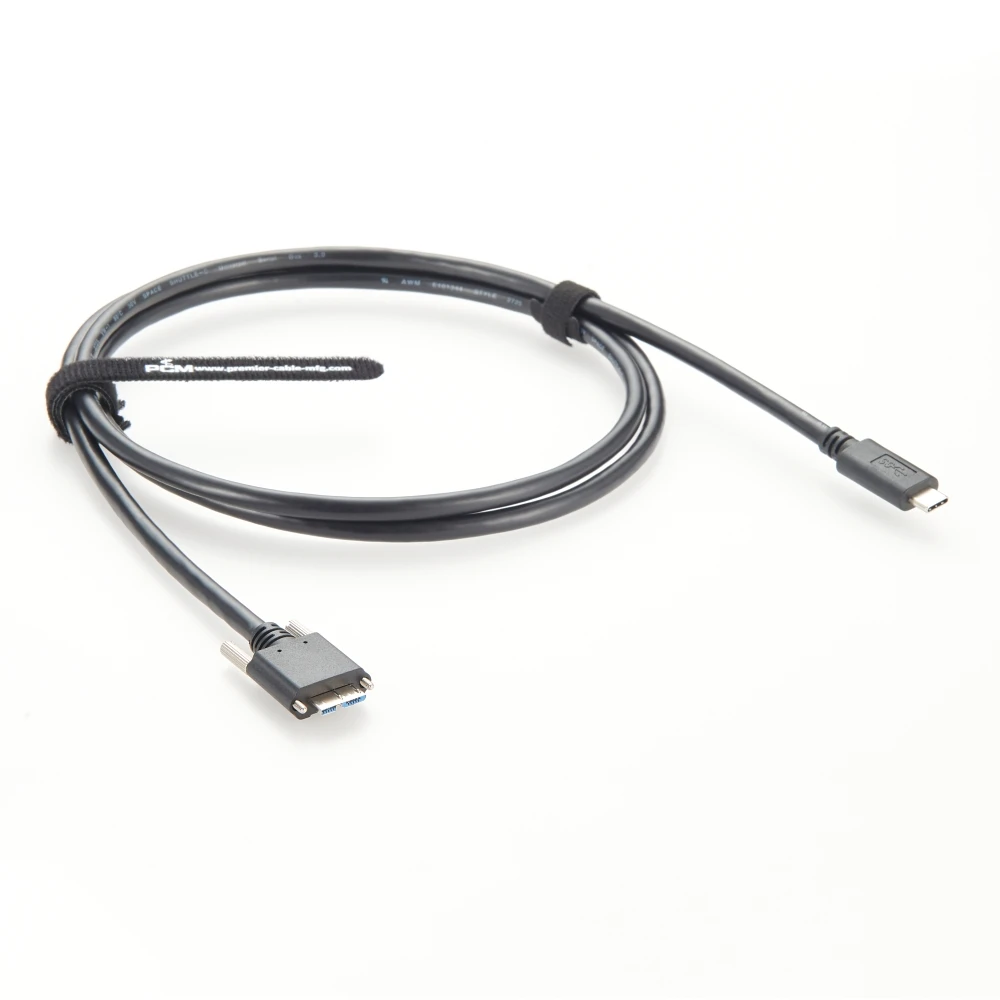 ネジロックパネルマウント USB C - Micro USB 3.0 ケーブル USB3.1 Gen2.2 Type C - Micro B コード マシンビジョン産業用カメラ用