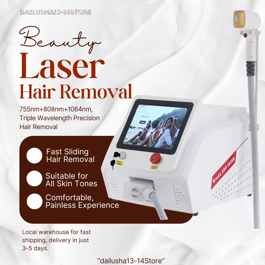 Professional Diode Laser Hair Removal 755 808 1064NM Nd YAG Laser Permanent Painless Hair Removal Device 3000W