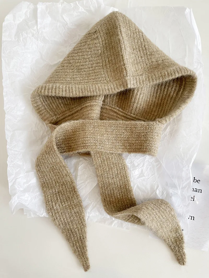 Gestrickte Mützen, Mütze für Männer und Frauen, Winter, warm, Unisex, mit Kapuze, Halsband, Schal, Mütze, Skimütze, kalte Hüte, Sturmhaube, Mützen, Motorhaube – Detail 10