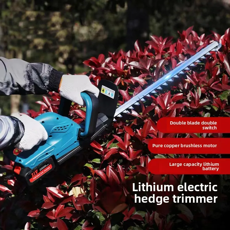 

Lithium Battery Hedge Trimmer with Brush Rechargeable Portable Green Pruning Shears Jardinage Outillage Jardin Тримеры Для Травы