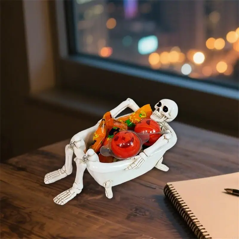 Mysterious Skeleton Flower Pot Resin Crafted Planter For Home Garden Halloween 