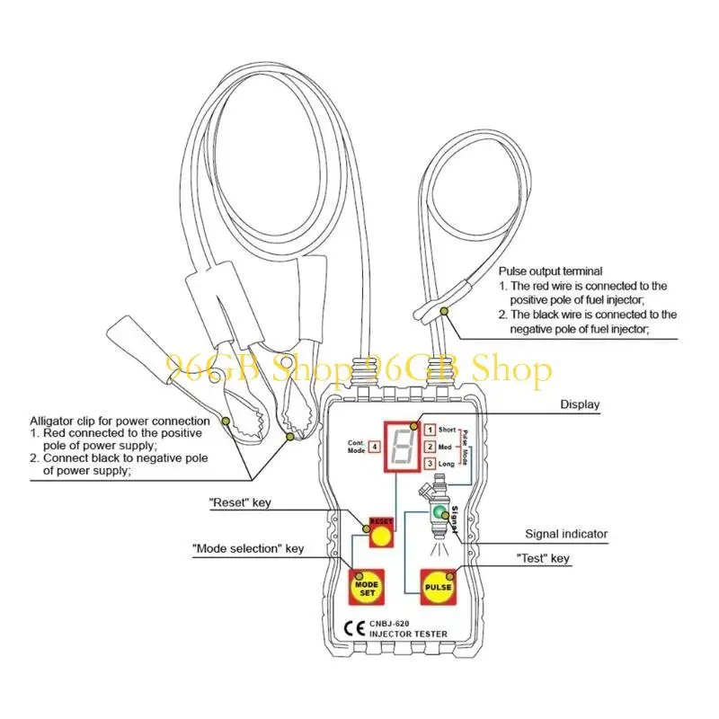 

Тестер и адаптер топливного инжектора на 96 ГБ для диагностики и очистки инструмента сканирования систем бензиновой батареи DIY