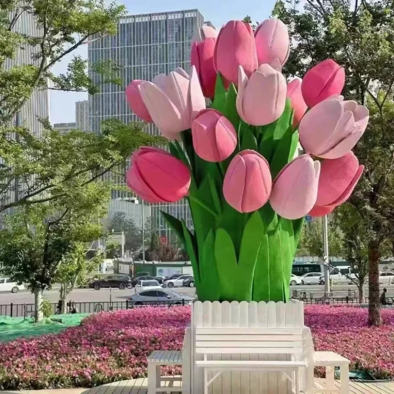 New model, Tulip shopping mall window exhibition, Meichen wedding decoration props, giant paper art