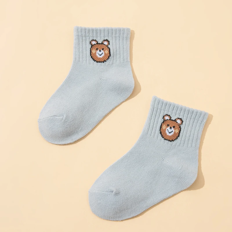 10 Paar Babysocken-Set mit Cartoon-Bärenmuster, Freizeitkleidung für den täglichen Gebrauch, weiche, bequeme Säuglingsfußbekleidung – Detail 4