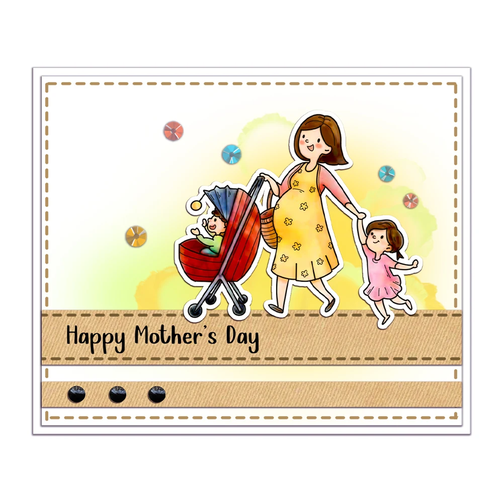 Mangocraft Love Mom Kids Clear Stamp DIY Scrapbooking Supplies Silicone Stamp For Cards Albums Decor