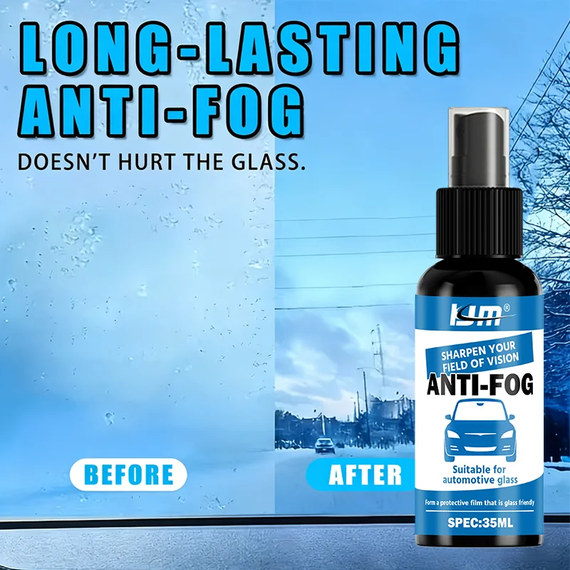 

KJM Anti-Fog Spray for Automotive Glass Long-Lasting Non-Damaging Formula Enhances Visibility Safe Driving in All Weather