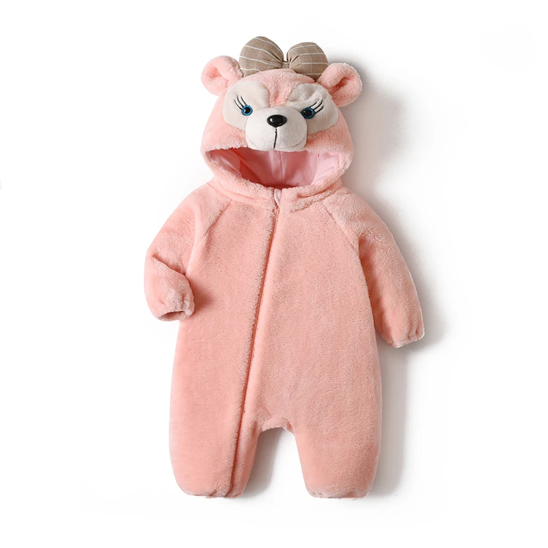 Lovely Bear Baby Girl Boy Clothes Onesie Infant Baby Romper Winter Pajamas Onesie Cosplay Costume Hooded Jumpsuits 0-3 years