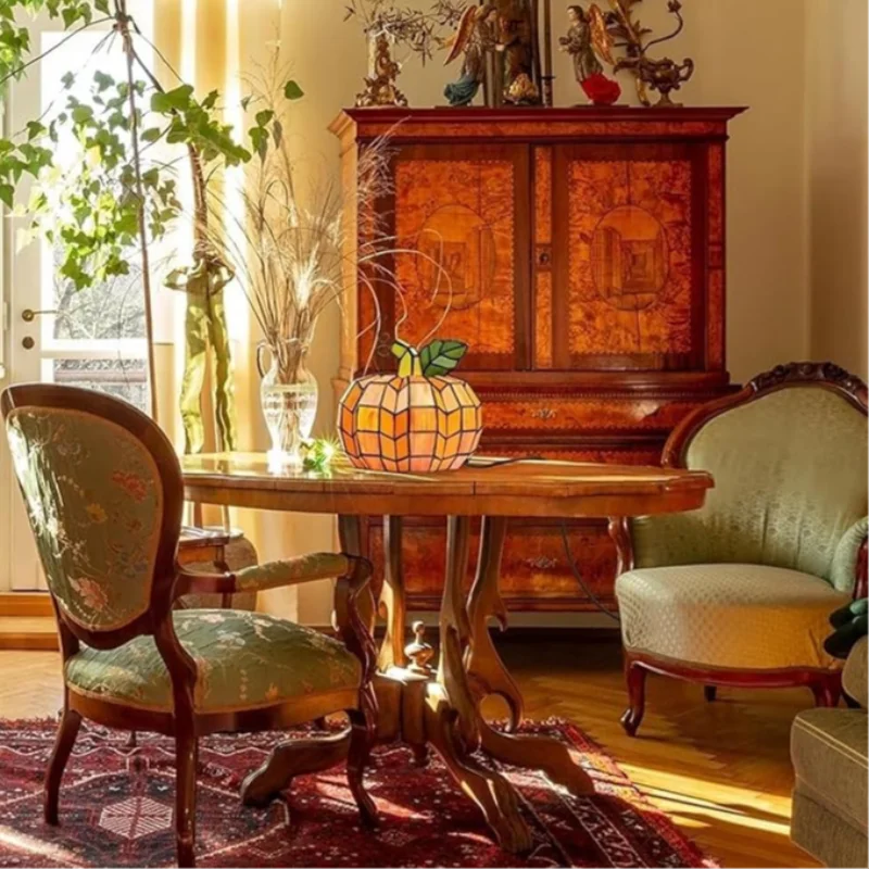 

Ручная работа, смоляная лампа в виде тыквы, осенний витраж, ночник, уникальный акцент на Хэллоуин для декора праздничной вечеринки в помещении