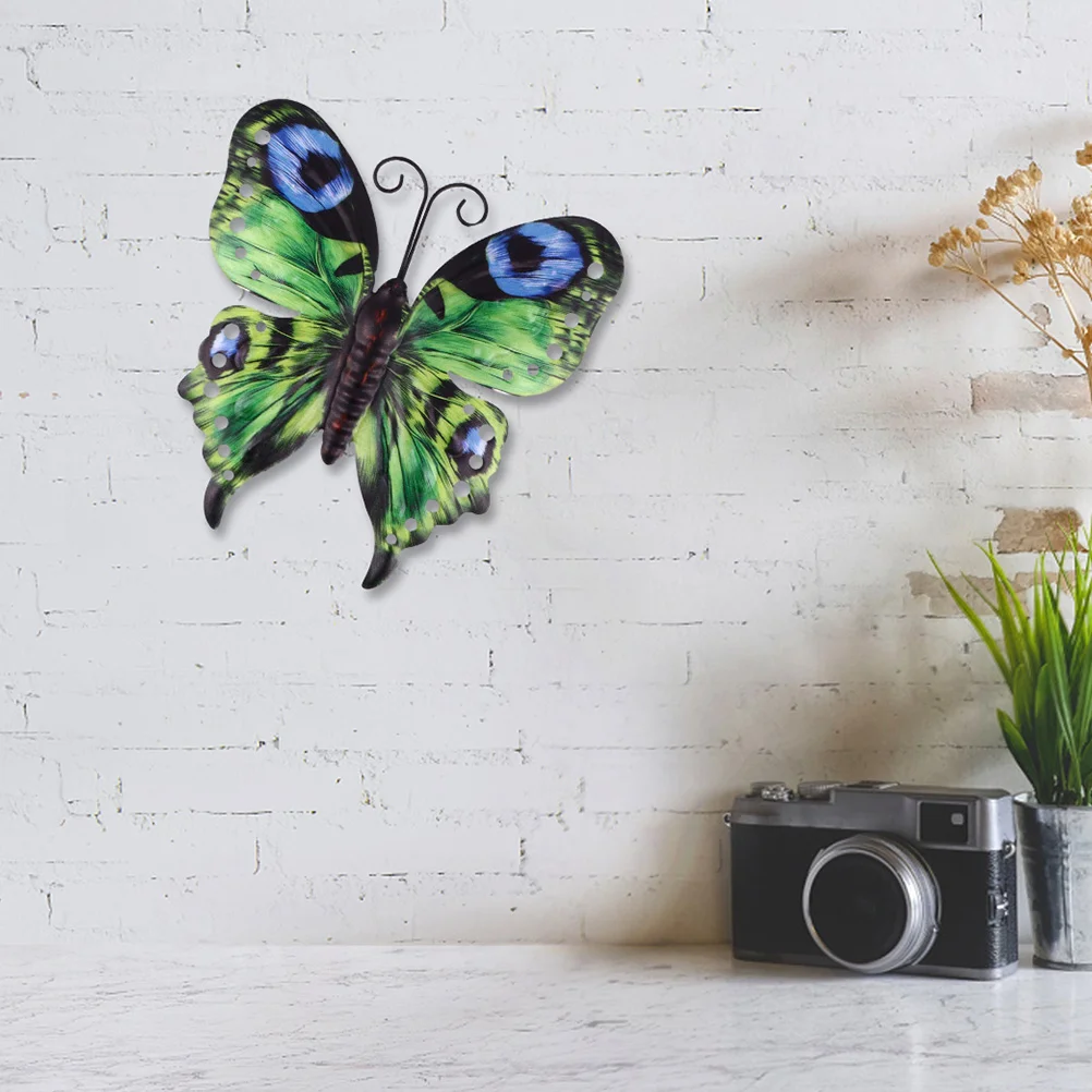 

2pcs Iron Butterflies Wall Art Metal Decoration Realistic Ornament For Bedroom Living Room Garden Yard Office Wall Metal Iron