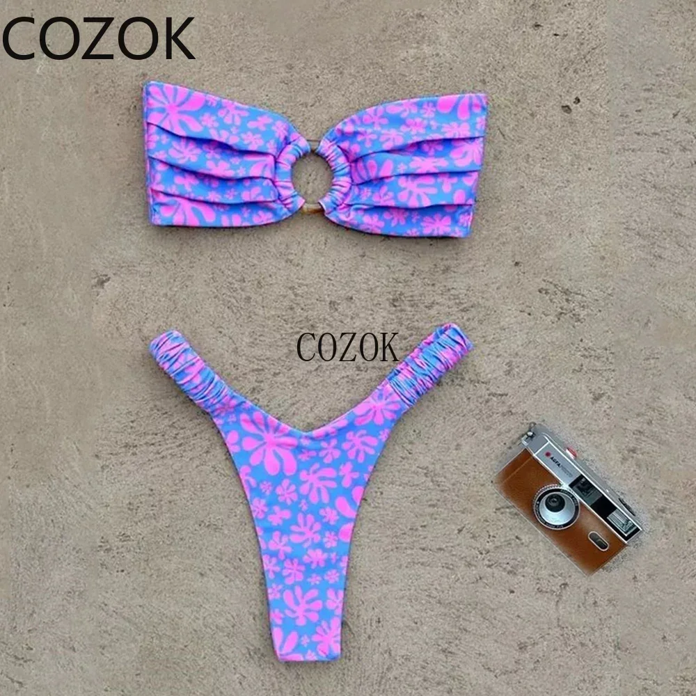 

Micro Bikini Push Up Women Swimsuits 2024 Sexy Female Swimwear Brazilian Bikini Set Thong Biquini Swim Suits Print Beachwear