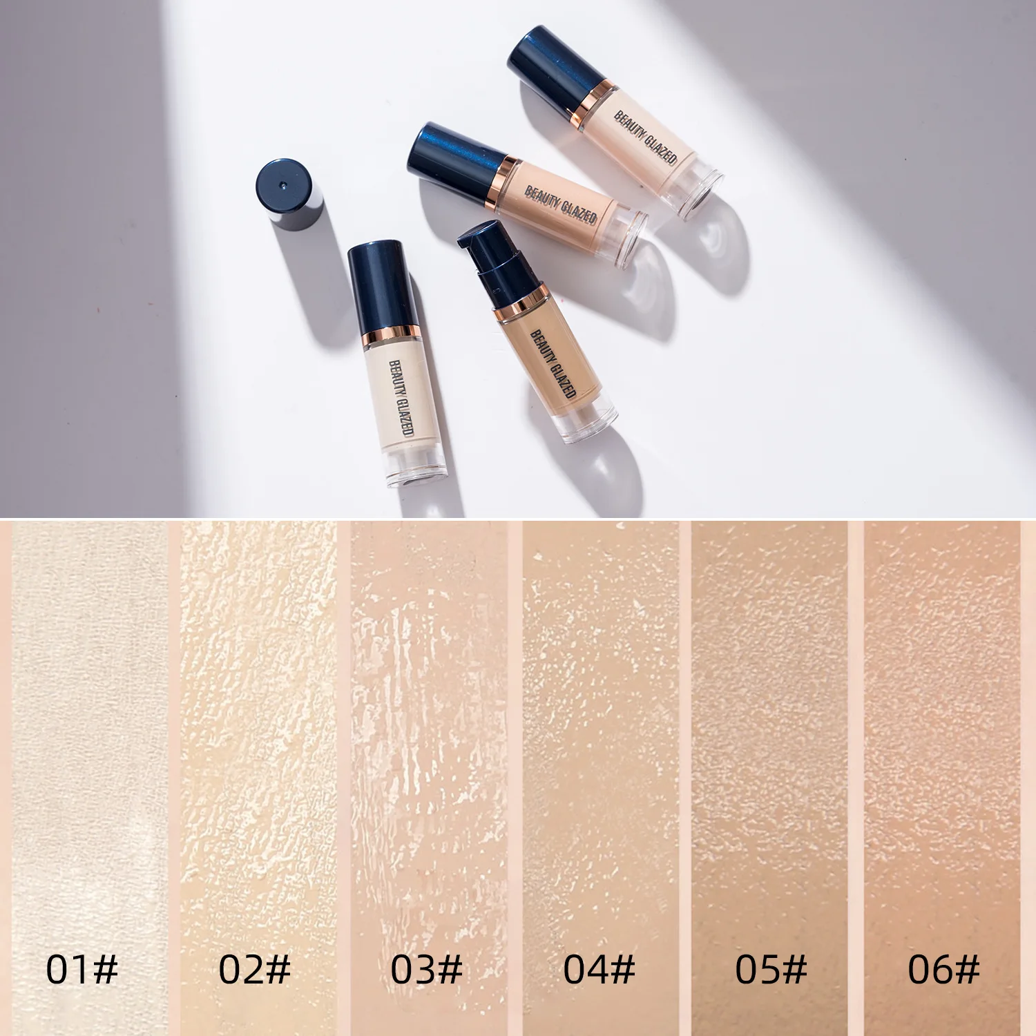 6ml Waterproof Matte Liquid Foundation Cream Smooth Long Wear Oil-Control Face Foundation Full Coverage Concealer Contour Makeup