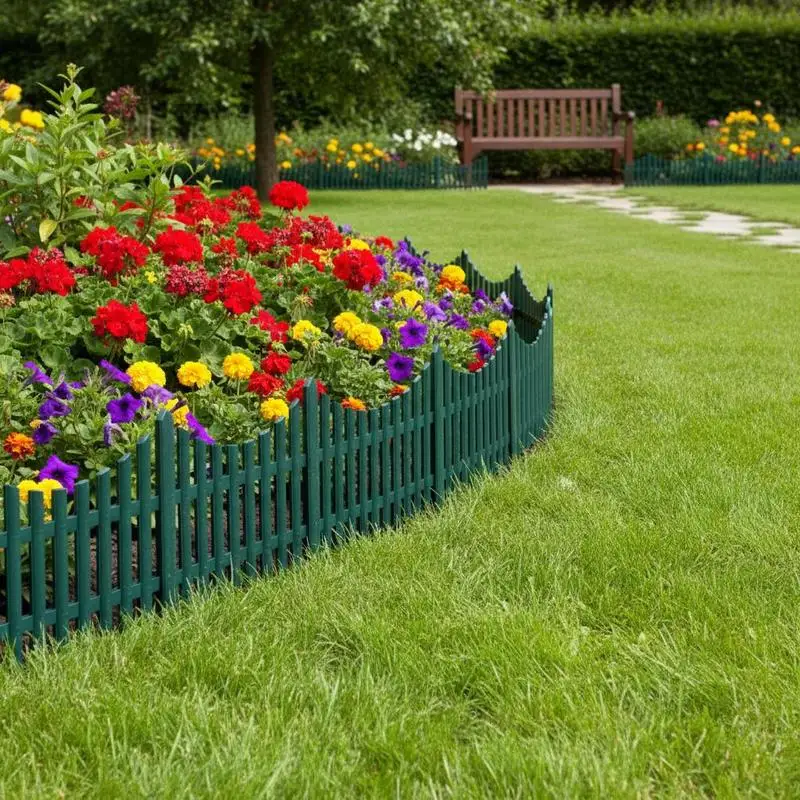 Bordures de pelouse, 17 pièces, vertes, 10 m, en PP pour délimiter pelouse, parterre de fleurs, allée, cour et aménagement paysager extérieur