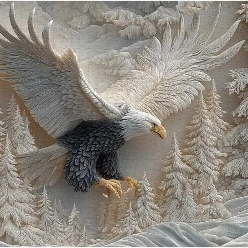 The Carved Accipiter Enundrum Puzzle 1000 piezas, desafiante juego rompecabezas Accipiter calvo para adultos, vida y 24BE