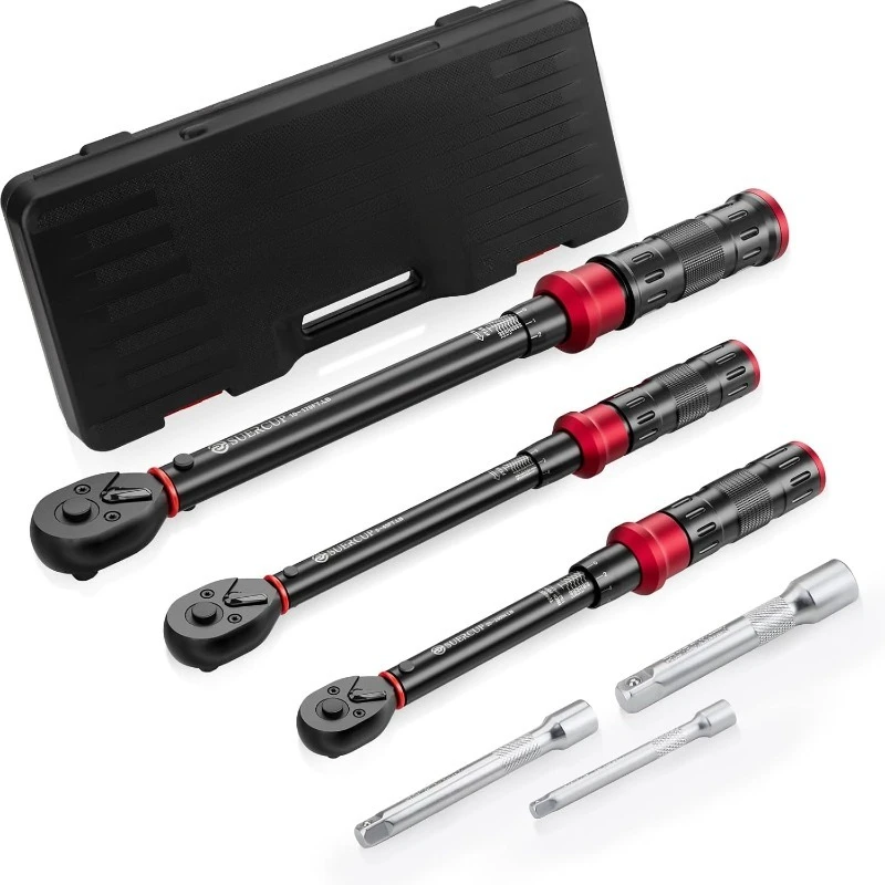 

1/4 3/8 1/2-inch Drive Torque Wrench - 3Pcs Torque Wrench Set 20-240in.lb, 5-45ft.lb, 10-170ft.lb, Dual-Direction Adjustable 72