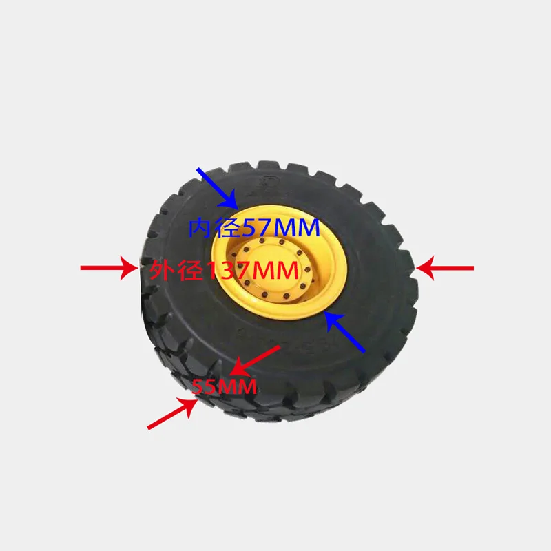 RC Rubber Tyres Bulldozers Tyre 137mm For 1/14 RC Loader Truck Heavy Duty Trailer Tipper 770s Actros Man RC Car Parts