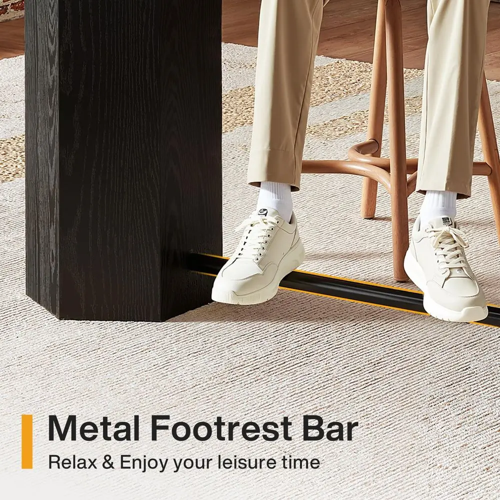 

70.9 Extra Long Bar Table, Industrial Counter Height Table, Rectangular Bar Height Tables with Metal Footrest for Kitchen Dining