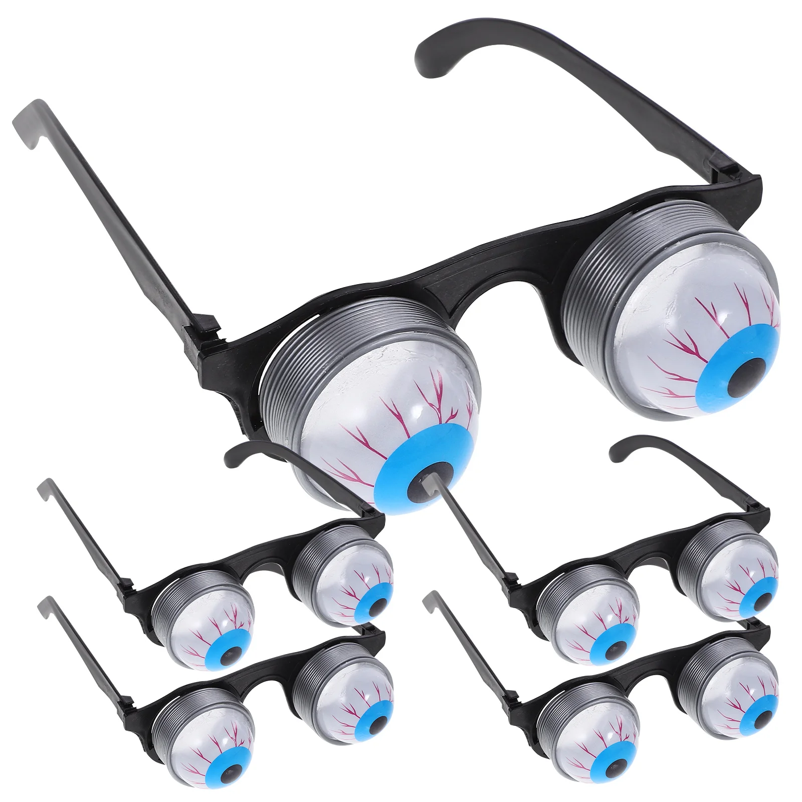 6Pcs Novelty Eyeball Glasses with Bouncing Eyes Fun Gag Gift for Halloween Party Favors Prank Glasses for Men Women