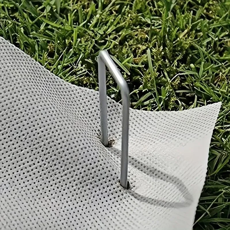 37Pcs Sharp U-Shaped Garden Stakes, Easy-Penetrate Galvanized Pins for Fabric, Lawn, Shade Cloth, Trellis