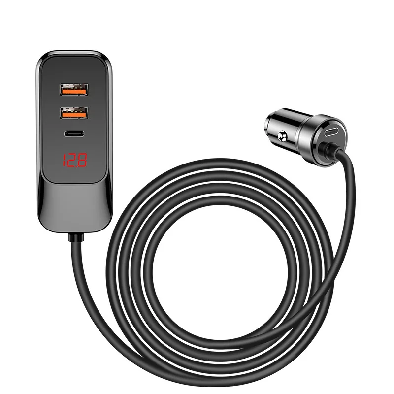 USB C Car Charger, PD 3.1 120W Car Charger Adapter Fast Charging 4-Port Cigarette Lighter USB Multi Port Charger Compatible
