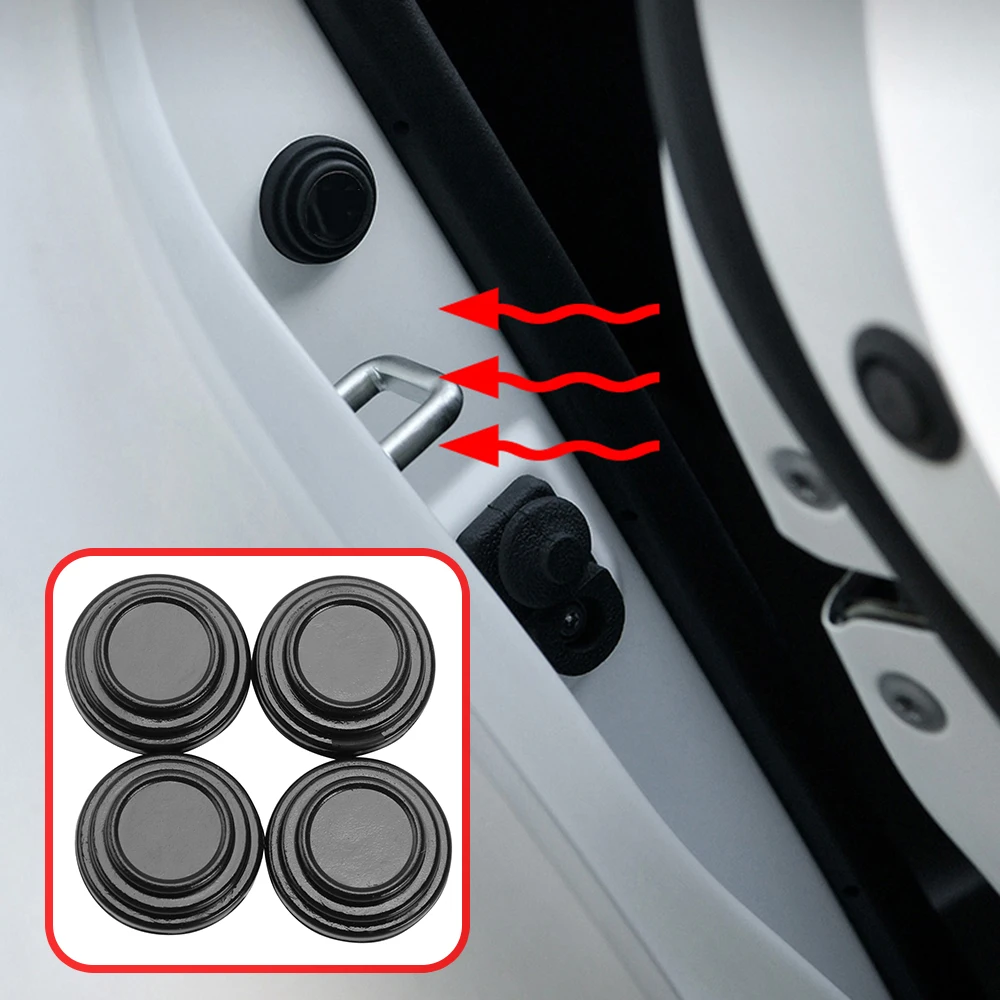4Pcs Door Shock-Absorbing Anti-Noise Gasket Sticker For Jeep Cherokee Wrangler Compass Patriot Renegade Rubicon Trailhank