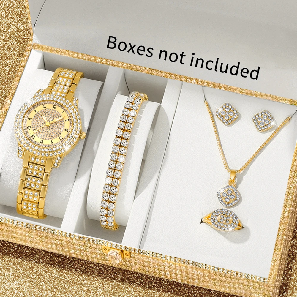 6pc Women's Light Luxury Four Piece Watch Gift  | Fashionable Quartz Watch , Showcasing Daily Elegance