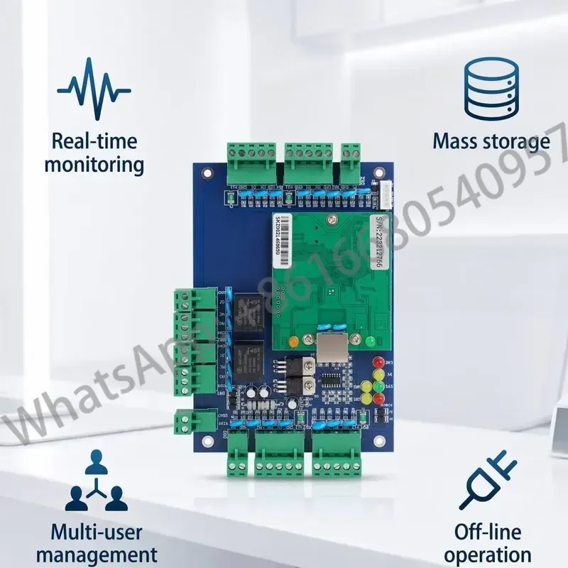 Smart Access Controller Panel with TCP/IP 2 Door Attendance Software Wiegand Interface Access Control Board