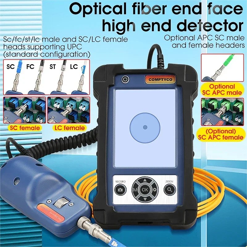 

FTTH AUA-400 Fiber Optic Inspection Microscope Probe with 3.5 Inch Display Screen Monitor APC UPC