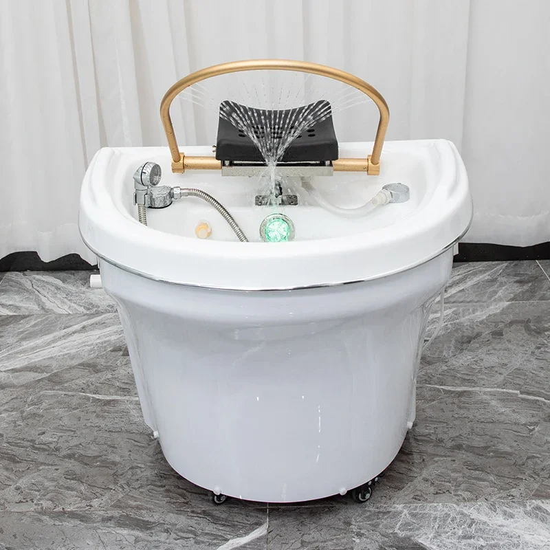 Single Sleeping Water Bed Porcelain Hairdressing Salon Washbasin Massage Chair Massage Seats Hair Spa Machine Beauty Treatment