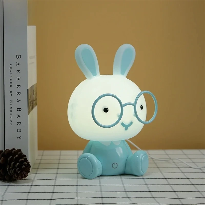 Children Cartoon Floor Lamps Acrylic Rabbit LED Chandeliers Home Decoration for Bedroom Study Sofa Corner Lighting Fixture Cafe
