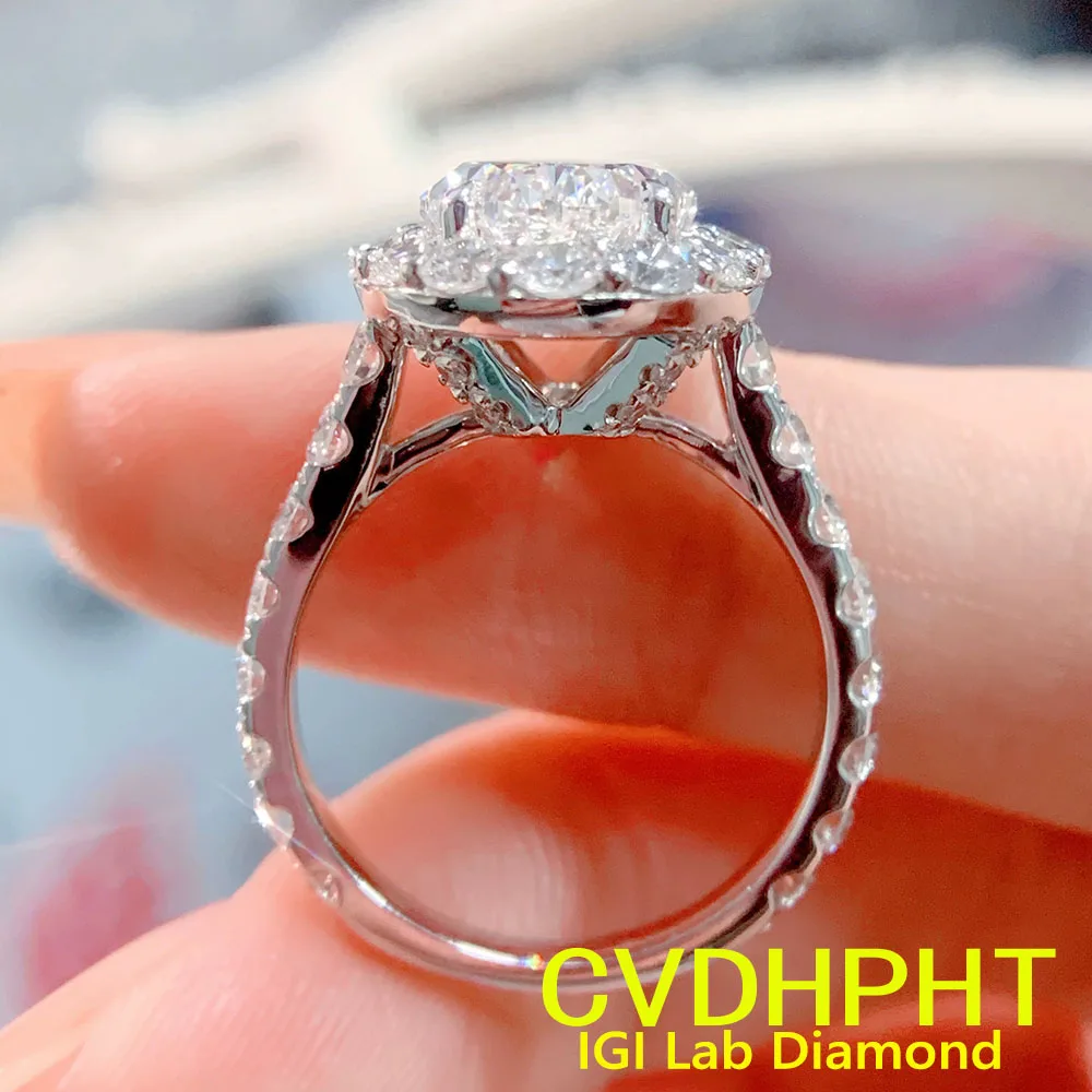round cut lab grown diamond Ring IGI EF-VS1 Wedding rings Engagement Ring 