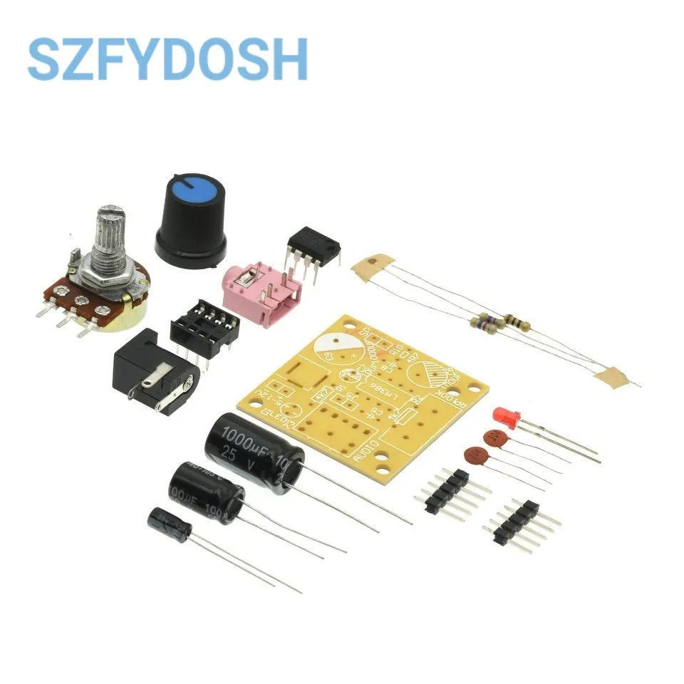 LM386 Mini Audio Amplifier DIY Kit 3.5MM 3V-12V Power Amplifier Suite Amplificador Module Board Beyond TDA2030