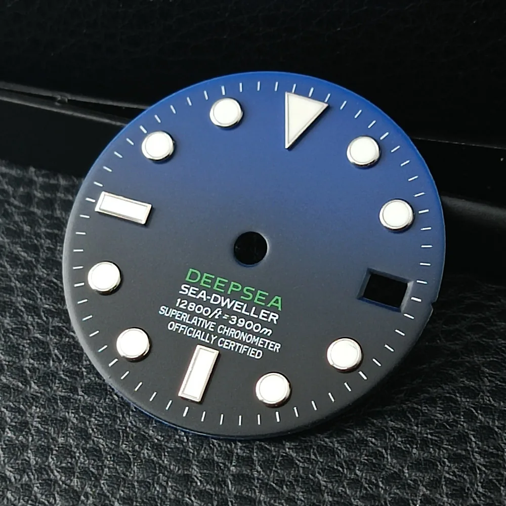 28.5mm high-quality dial, NH35WB9 blue-green illuminated pointer accessory, suitable for NH35/NH36 mechanical movements