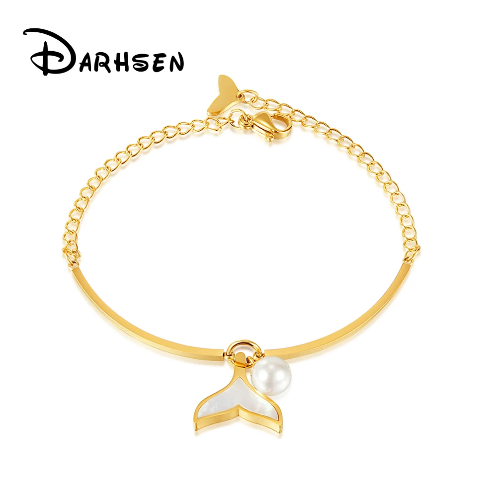 

DARHSEN Female Women Statement Bracelets Bangles Fish Tail Design Ins Style Fashion Jewelry Gold Color Stainless Steel